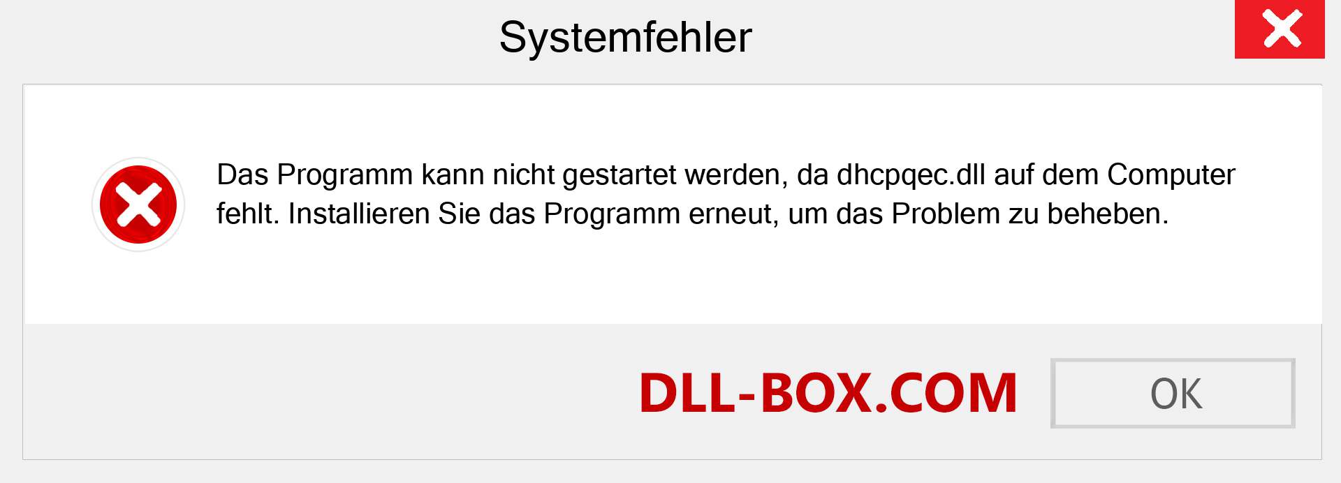 dhcpqec.dll-Datei fehlt?. Download für Windows 7, 8, 10 - Fix dhcpqec dll Missing Error unter Windows, Fotos, Bildern