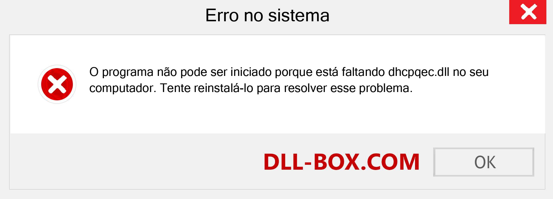 Arquivo dhcpqec.dll ausente ?. Download para Windows 7, 8, 10 - Correção de erro ausente dhcpqec dll no Windows, fotos, imagens